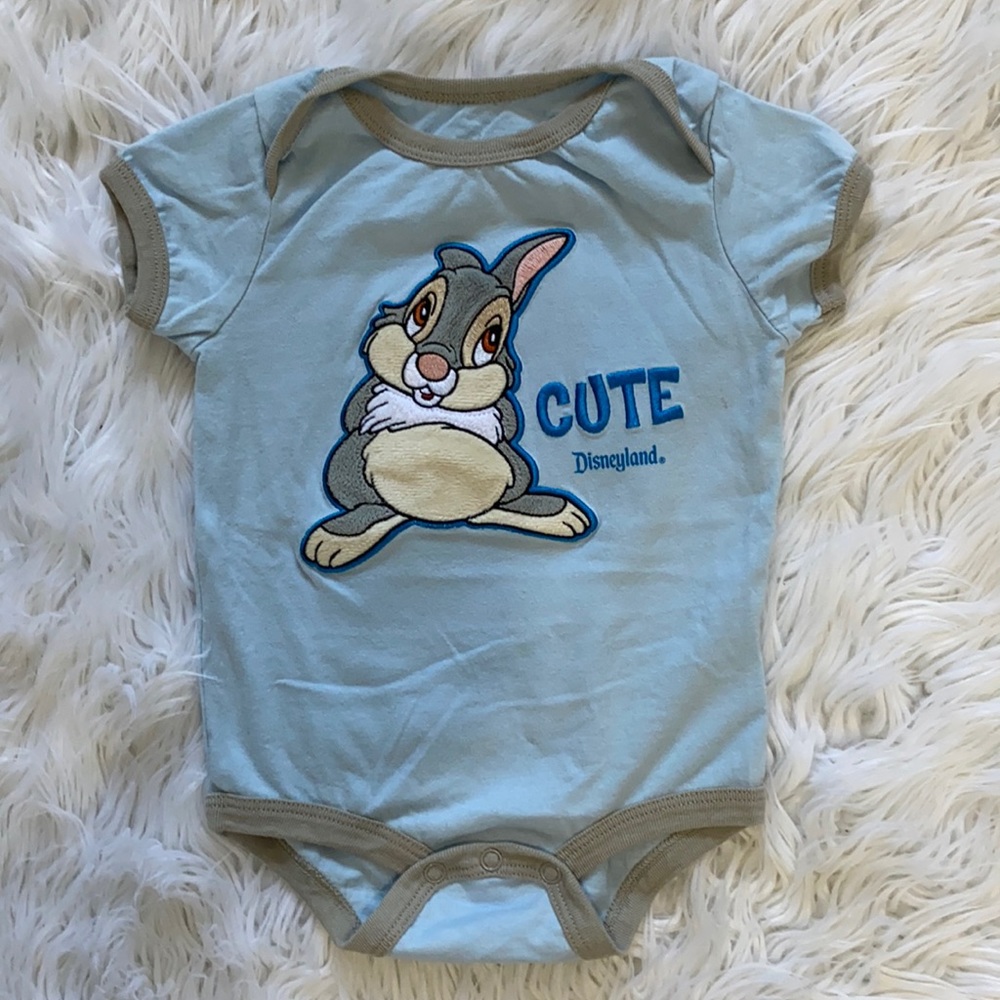 Disney blue and gray Thumper bodysuit. Size 6mos.